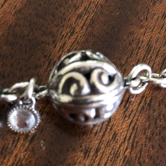 Brighton Swarovski Bali Bead Ball Silver Bracele_vintage-HTF - Picture 9 of 10